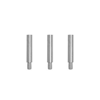 Three silver screw post extensions