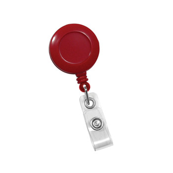 Red badge reel with clip