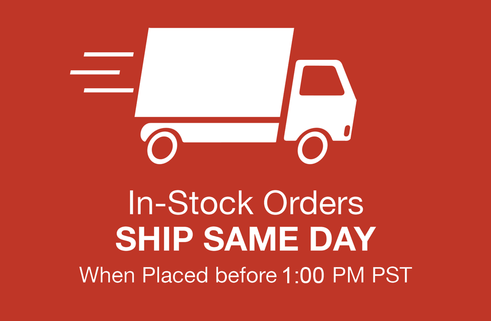 In stock orders ship same day if placed by 2:30pm PST