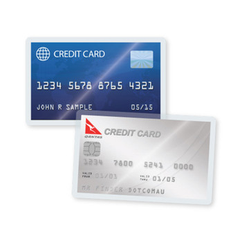 Credit cards in self laminating pouch