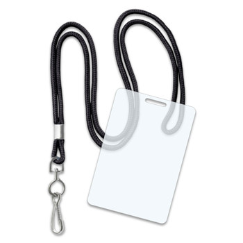 Black lanyard with clear badge holder