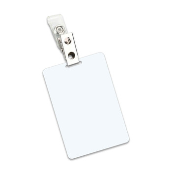 Badge holder with aluminum clip