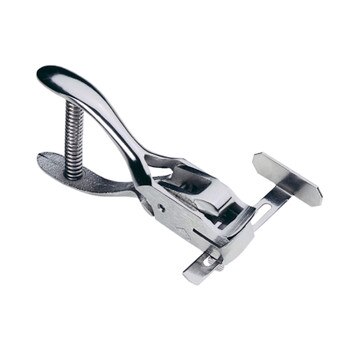 Silver hand held slot punch