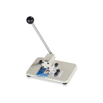 Professional Table-Top Slot Punch with black knob and cream base
