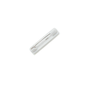 White Pressure-Sensitive 1-1/4 In. Plastic Bar Pin