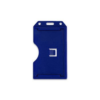 Blue Vertical 2-Sided Open-Face Multi-Card Holder With Slot/Chain Holes