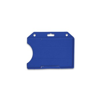 Blue Horizontal 2-Sided Open-Face Multi-Card Holder With Slot/Chain Holes