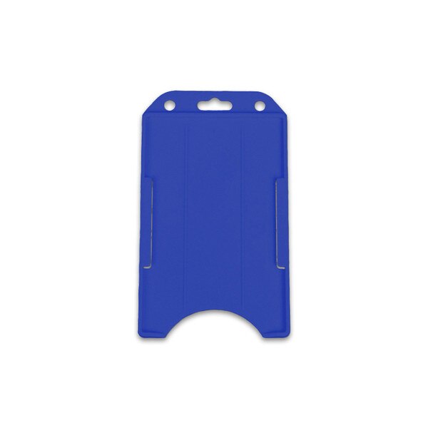 Blue Vertical 2-Sided Open-Face Multi-Card Holder W/ Slot/Chain Holes