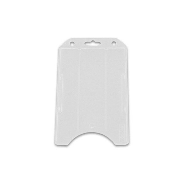 Clear Vertical 2-Sided Open-Face Multi-Card Holder W/ Slot/Chain Holes