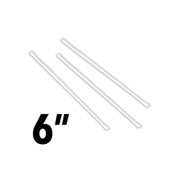 Three clear plastic loops