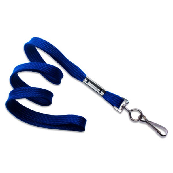 Navy flat lanyard with swivel hook