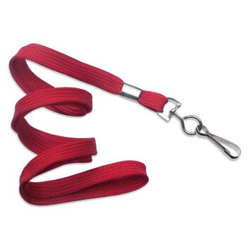 Red flat lanyard with swivel hook