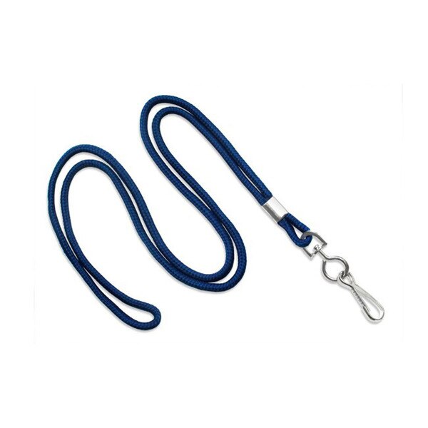 Navy round lanyard with swivel hook