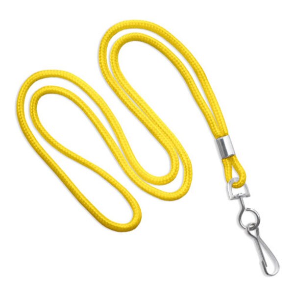 Yellow round lanyard with swivel hook