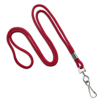 Red round lanyard with swivel hook