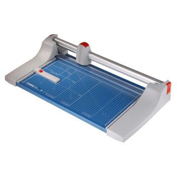 Blue and grey 20 In. Rolling Paper Trimmer - with guide lines and guider