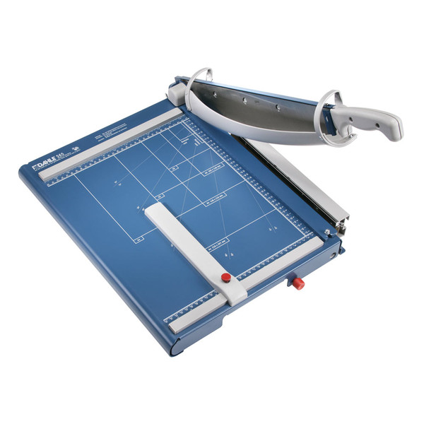 Blue and grey 15.5 In. Guillotine Paper Trimmer with grid marks