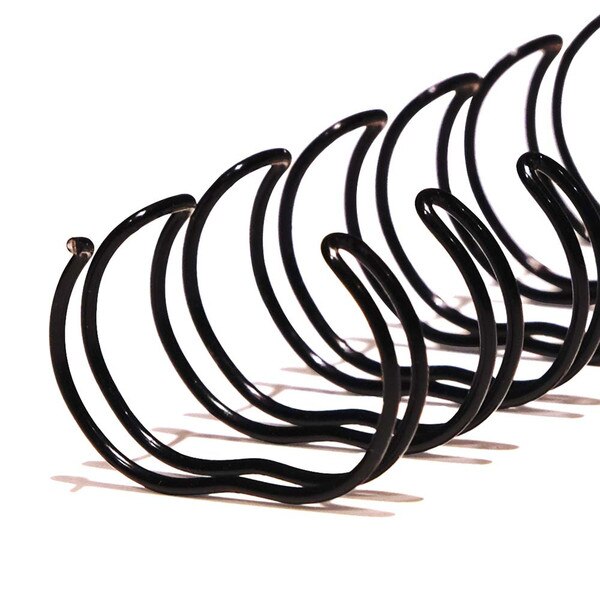 black 1/2 in. twin loop spine
