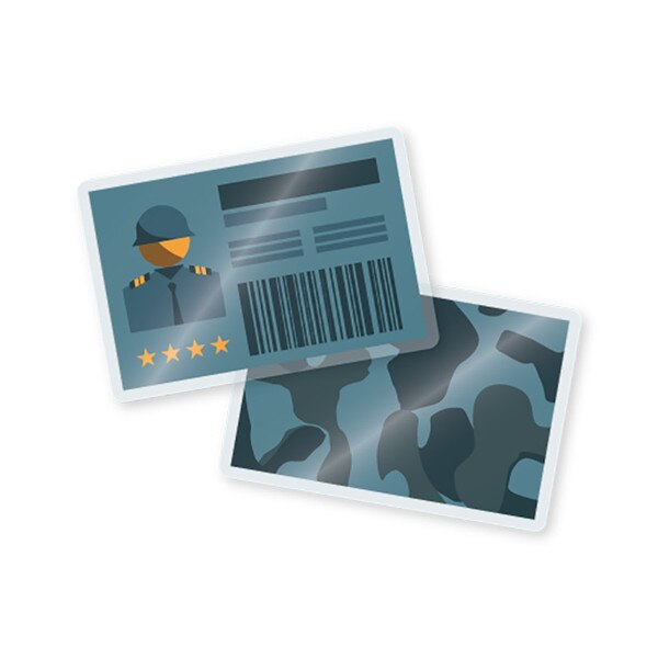5 mil laminated military id card