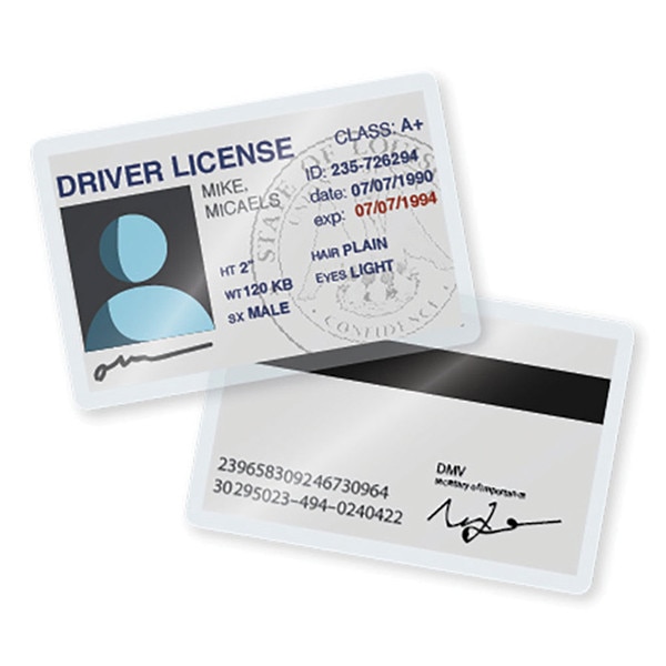 10 mil laminated Driver's License