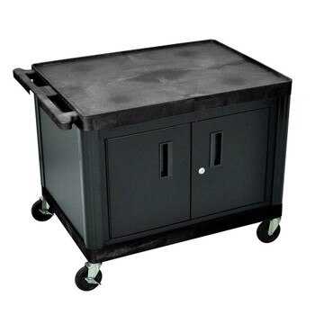 rolling cabinet with 2 shelves