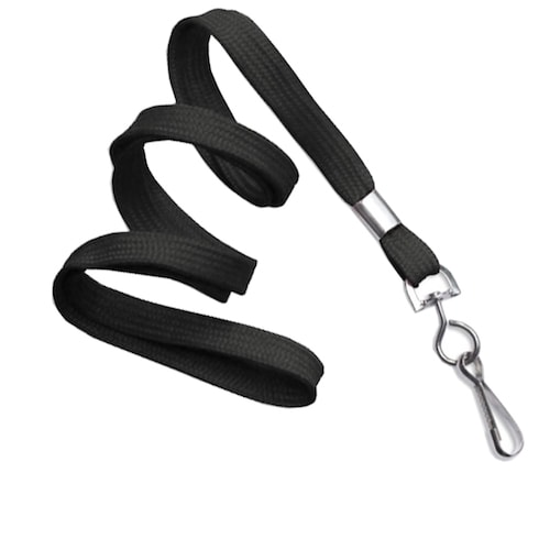 Black Plain Lanyard with Swivel Hook