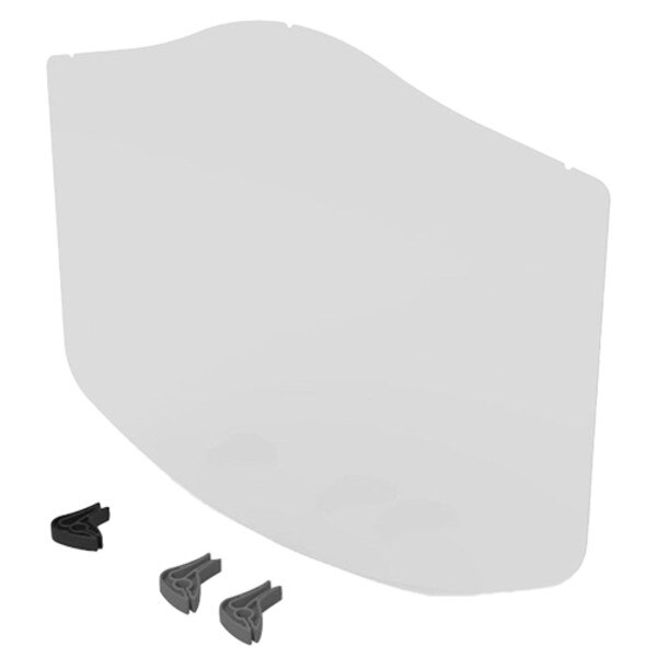 Face shield with 3 clip attachments