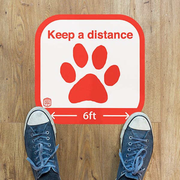 Sticker on wood floor