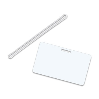 White military card 7mil with clear loops