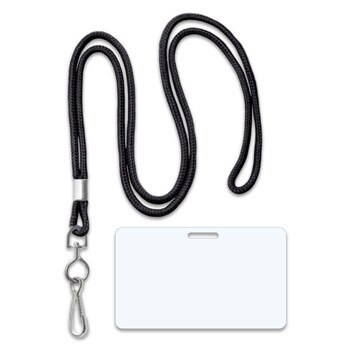Black Round Lanyards + 7 Mil Military Card Laminating Pouches