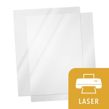 Transparency film w/ yellow laser icon