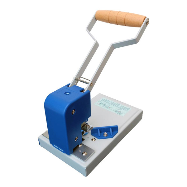Blue and grey Heavy Duty Corner Rounder with wooden handle rear view