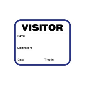 Blue Visitor Badge